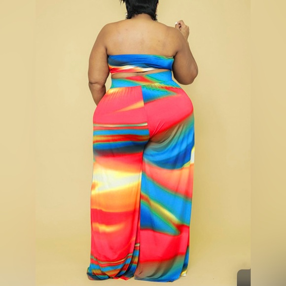 Colorful Plus size 2 piece set - Picture 2 of 2
